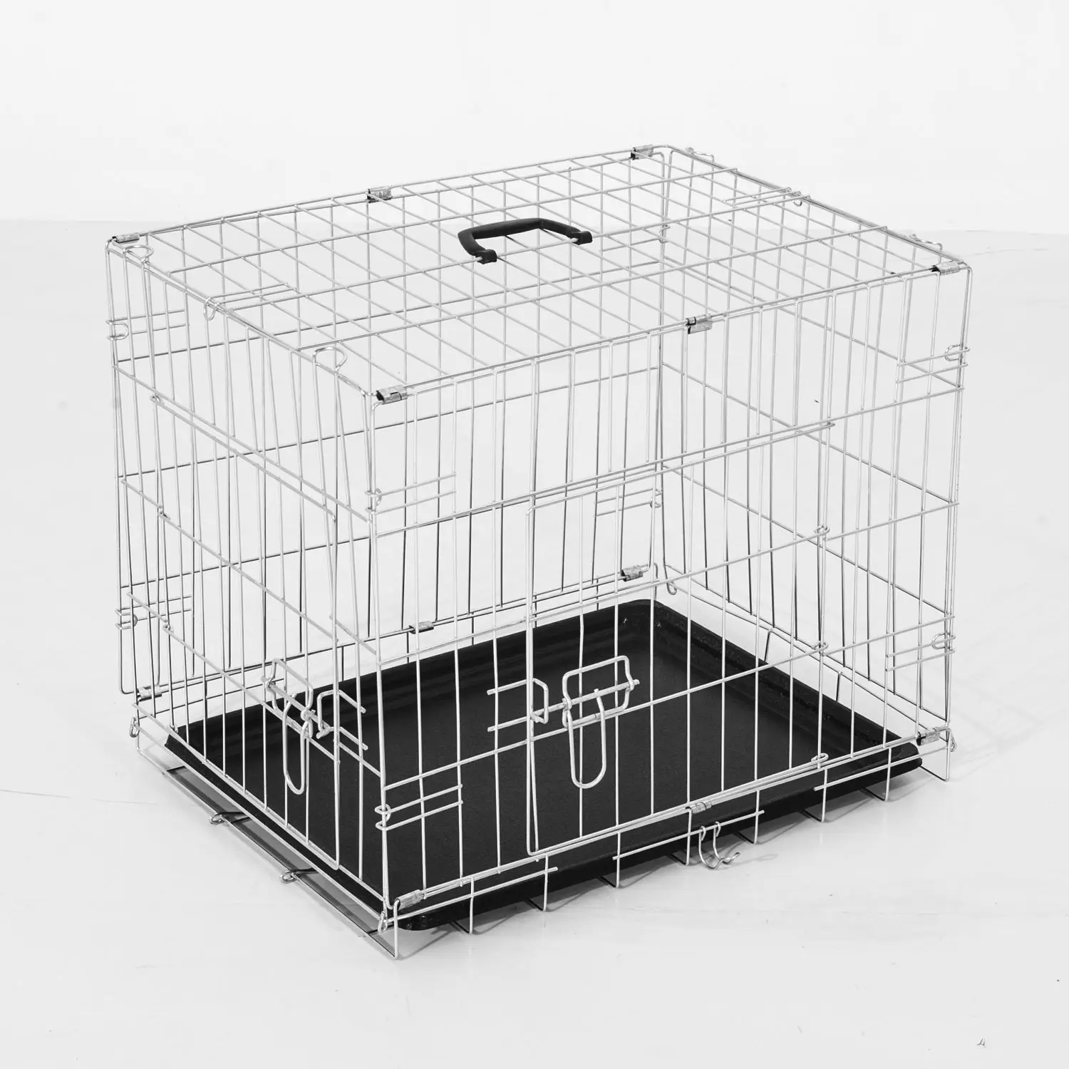 PawHut Transportin Jaula Transporte Perro Alambre 5 Medidas 2 цвета Opcional (60x46x51 см Plateado)|Переноски для собак| |