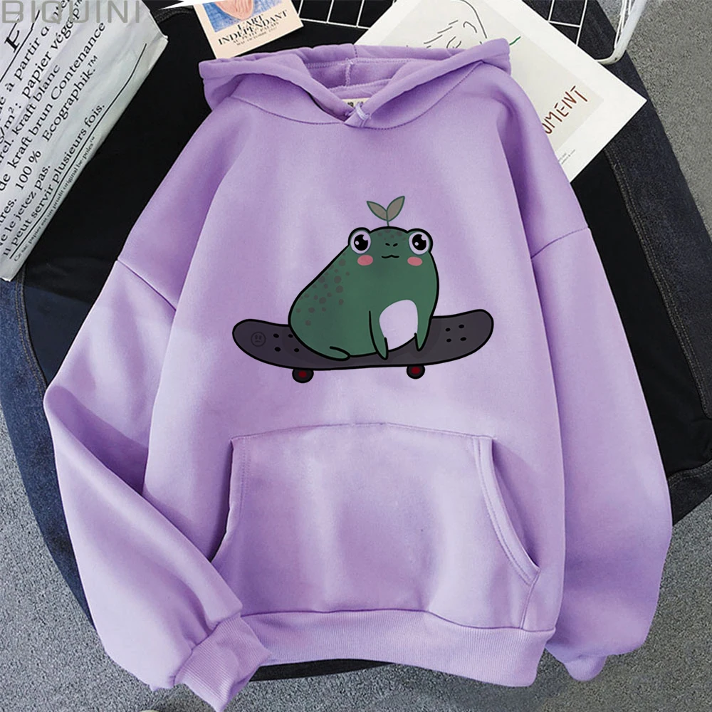 2021 Autumn Skateboard Frog Print Oversized Sweatshirt Men And Women's Hoodies Harajuku Warm Pullover Womens Korean Style Hoodie