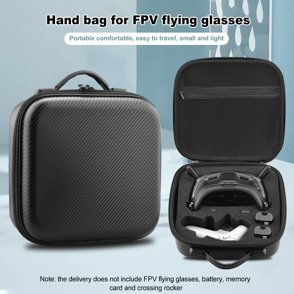 

Portable Large Capacity Zipper Storage Bag Travel Carrying Case PU Outdoor Wear Resistant Mesh Pocket For DJI FPV Combo