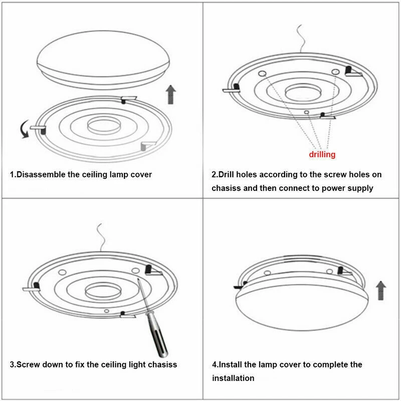 

LED Ceiling Light Ultra Thin Down Light Panel Lamp 36W 220V 40CM Acrylic Modern Home Decor Bedroom Kitchen White Lighting