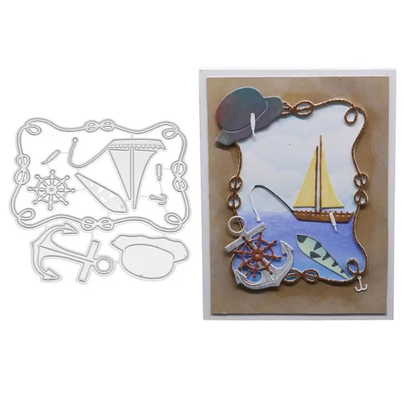 Морской металлический Трафаретный вырубной штамп трафарет для скрапбукинга