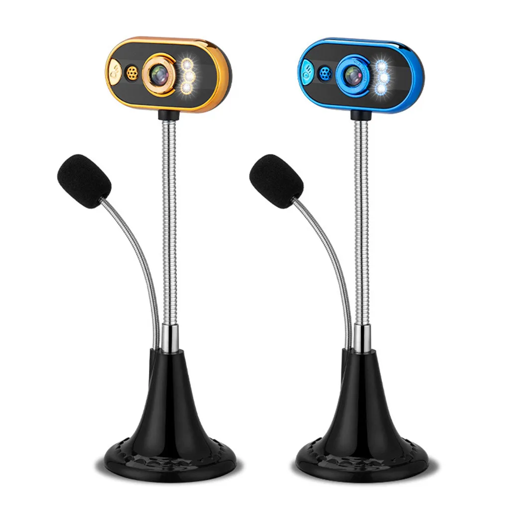 Веб камера HD веб светодиодный настольный компьютер ПК видео Usb с микрофоном