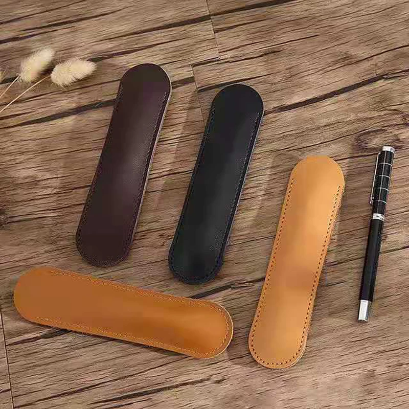 

Pen case, pen case, pen protective cover, leather retro handmade compact pencil ball head layer cowhide business simple
