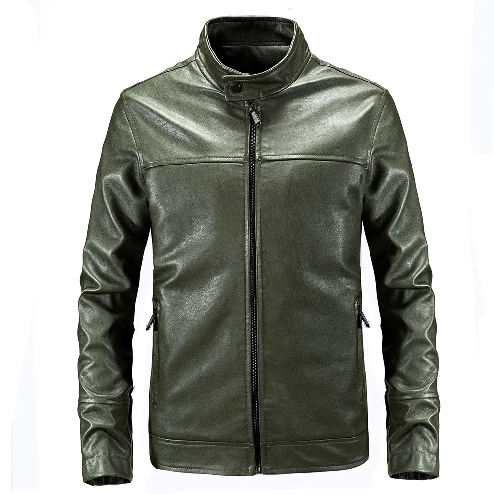 

Leather Jacket Men Fall Windshield Men's Pu Leather Solid Color Leather Jacket Jacket Plus Size Motorcycle Jacket