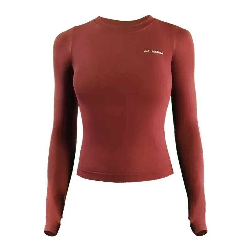 

Seamless Yoga Women Shirt Long-Sleeved T-Shirts Sports Tops Neck Running Quick-Drying Crop Tops Fitness Clothes Sportswear 2021
