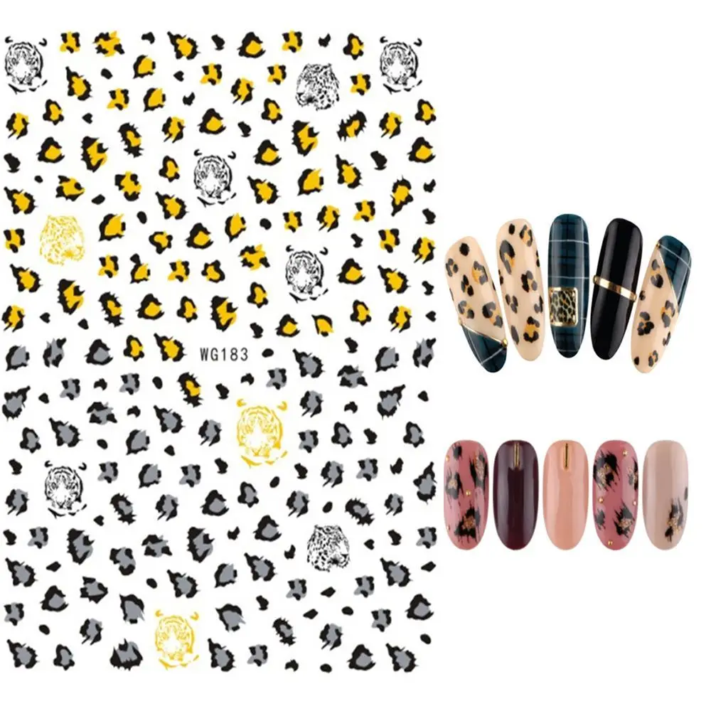 

Leopard Print Sexy Self Adhesive Manicure Accessories Leopard Nail Stickers 3D Nail Decals DIY Nail Art Decoration