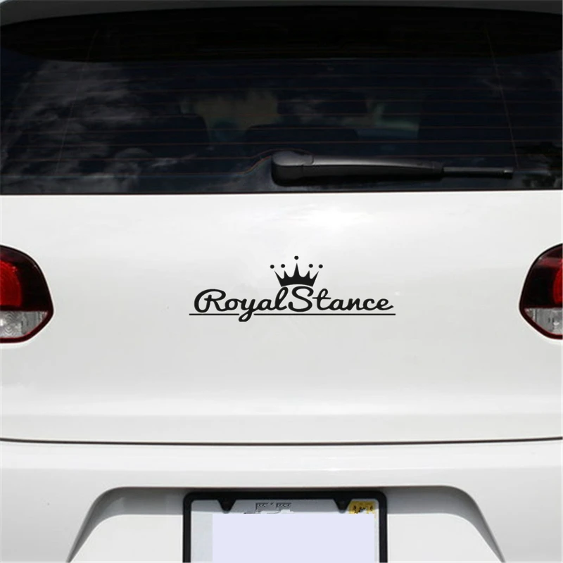

12cm*30cm for Fashion Car Sticker Crown Patten Letter Print Royal Stance Decor Waterproof Vinyl Decal for Kia Rio Passat