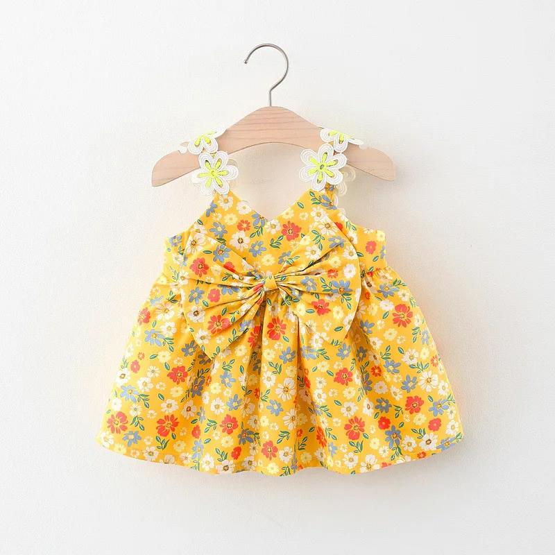

2021 Summer newborn baby girl clothes 1 year baby birthday floral dress for toddler baby girls clothing thin sling dresses dress