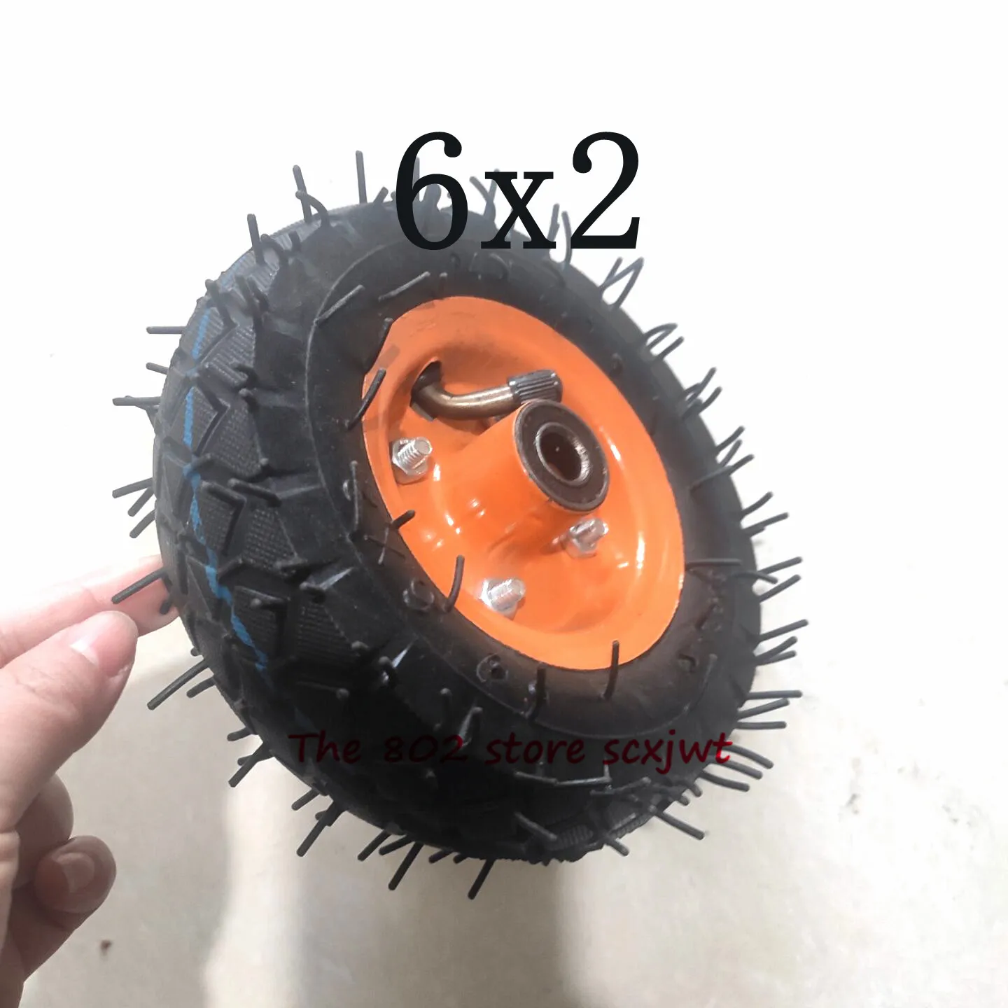 

Size 6x2 Tyre with Rim 6 Inch 6*2 Pneumatic Wheel Tire Pump Trolley Cart Wheel Roller Caster Wheel Caster