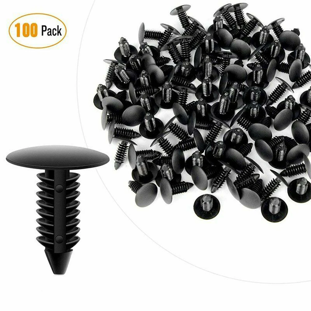 

100 Pcs 8mm Hole Car Bumper Plastic Clips Shield Retainer Fender Fastener Rivets Auto Clips Hole Plastic Rivet