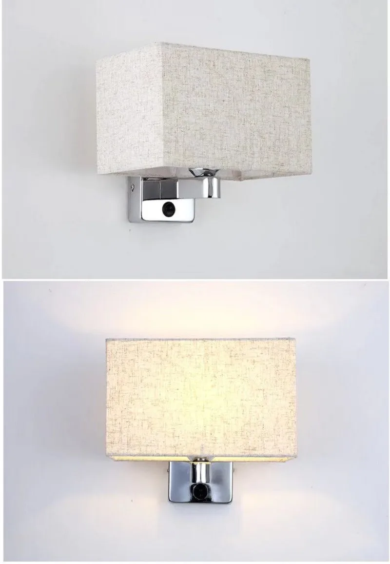 Тканевые настенные лампы с переключателем антикоррозийный светильник для