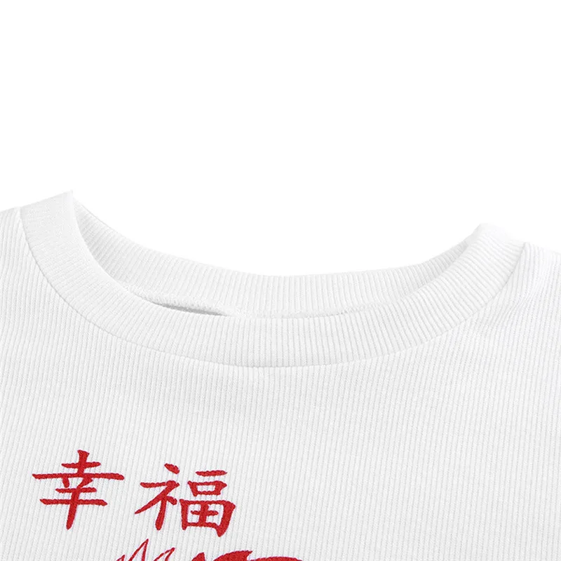 Женская футболка с принтом дракона белый Повседневный укороченный топ коротким