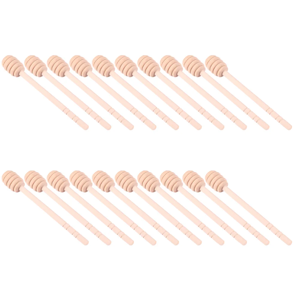 

20PCS Honey Wooden Dipper Stick Honey Coffee Drinking Stirring Stick Spoon Rod
