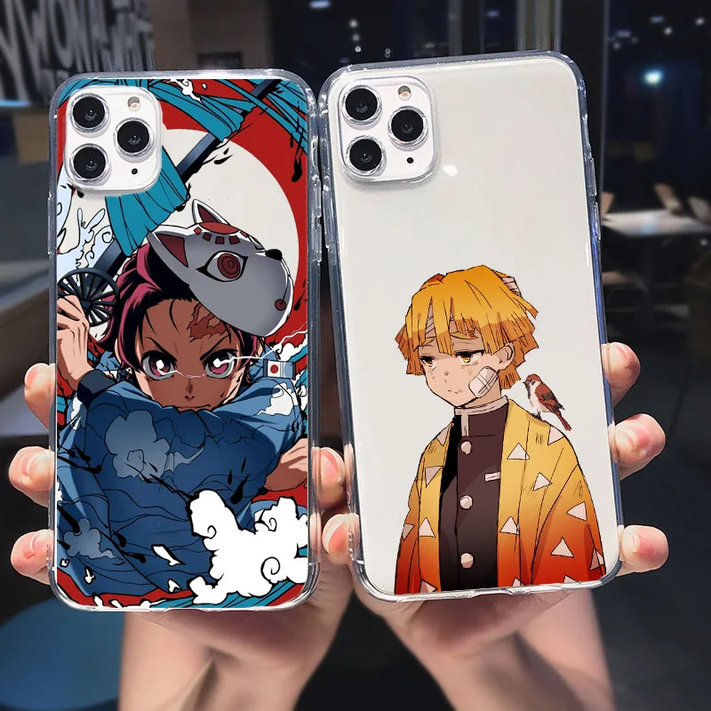 

Demon Slayer Kimetsu no Yaiba Anime Soft Phone Case For iPhone 11 12 Pro Max X XS Max XR SE 6s 8 7 Plus Cover Cases Fundas Coque