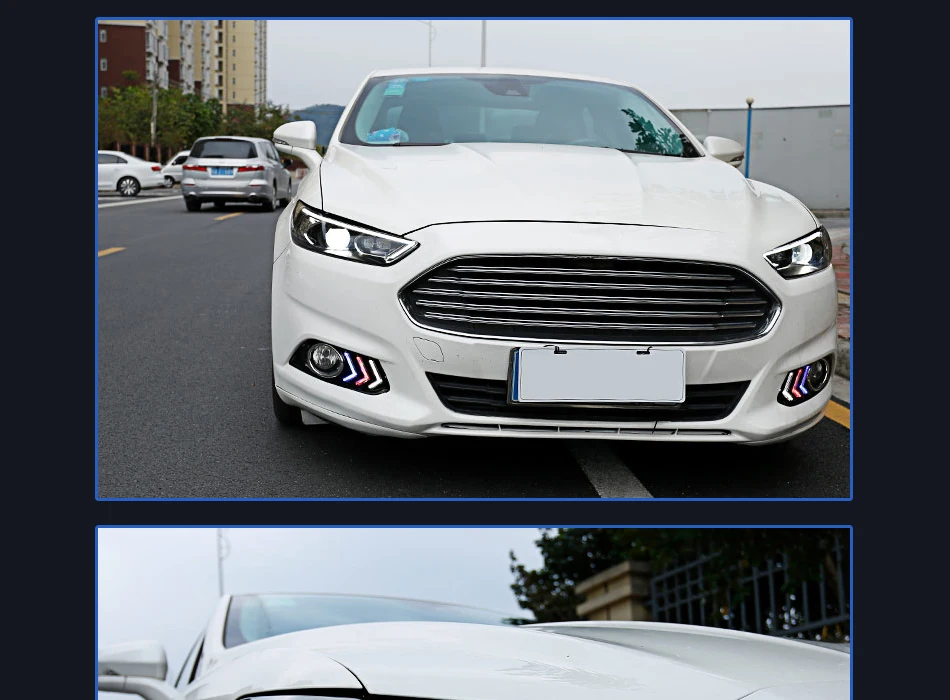 Фары для автомобиля Ford Fusion Mondeo 2013- DRL дневные ходовые огни головная лампа светодиодный Биксеноновая лампа Противотуманные фары автомобильный аксессуар