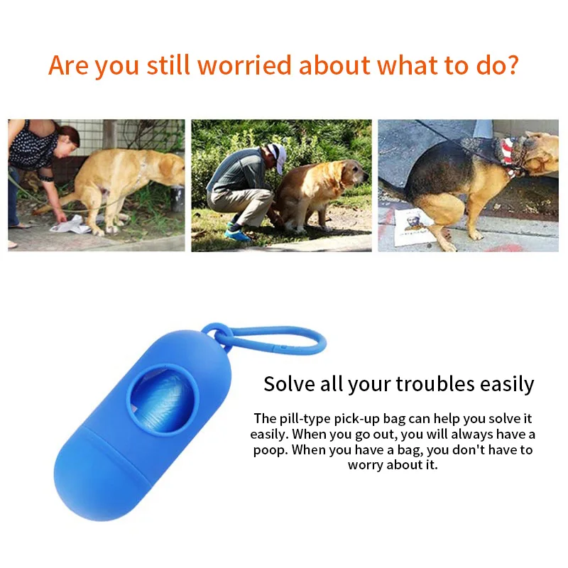 1 рулон Портативный корм для питомцев собаки мешок диспенсер отходов мусорные