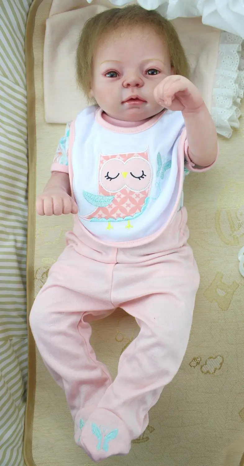 

Hot-selling 55 CM Full Silicone Reborn Girl Baby Doll Toy Lifelike Vinyl Newborn Babies Amazing Painting Bebe Doll Brinquedo