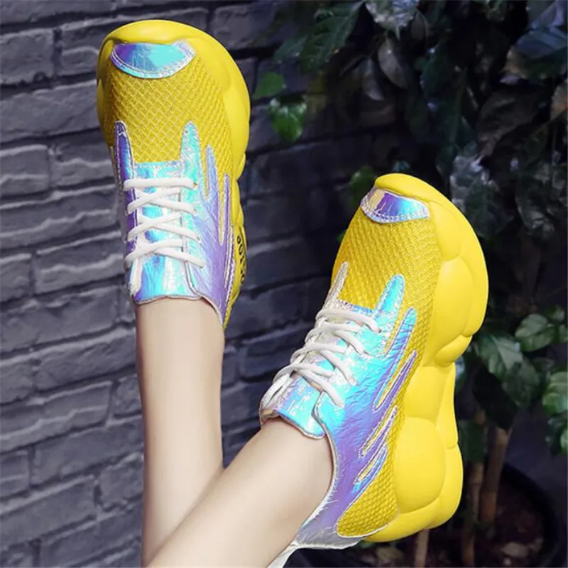 Женские кроссовки на платформе туфли лодочки теннисные повседневная обувь