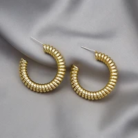 925 silver needle cold wind earrings metal c type telephone wire earrings fashion personality trend earrings jewelry wholesale
