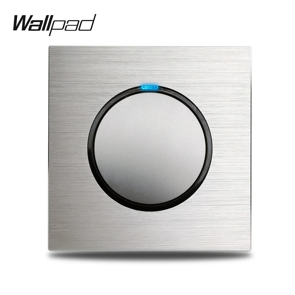 Настенный светильник с синим индикатором серый L6 1 позиционный 2 выключатель