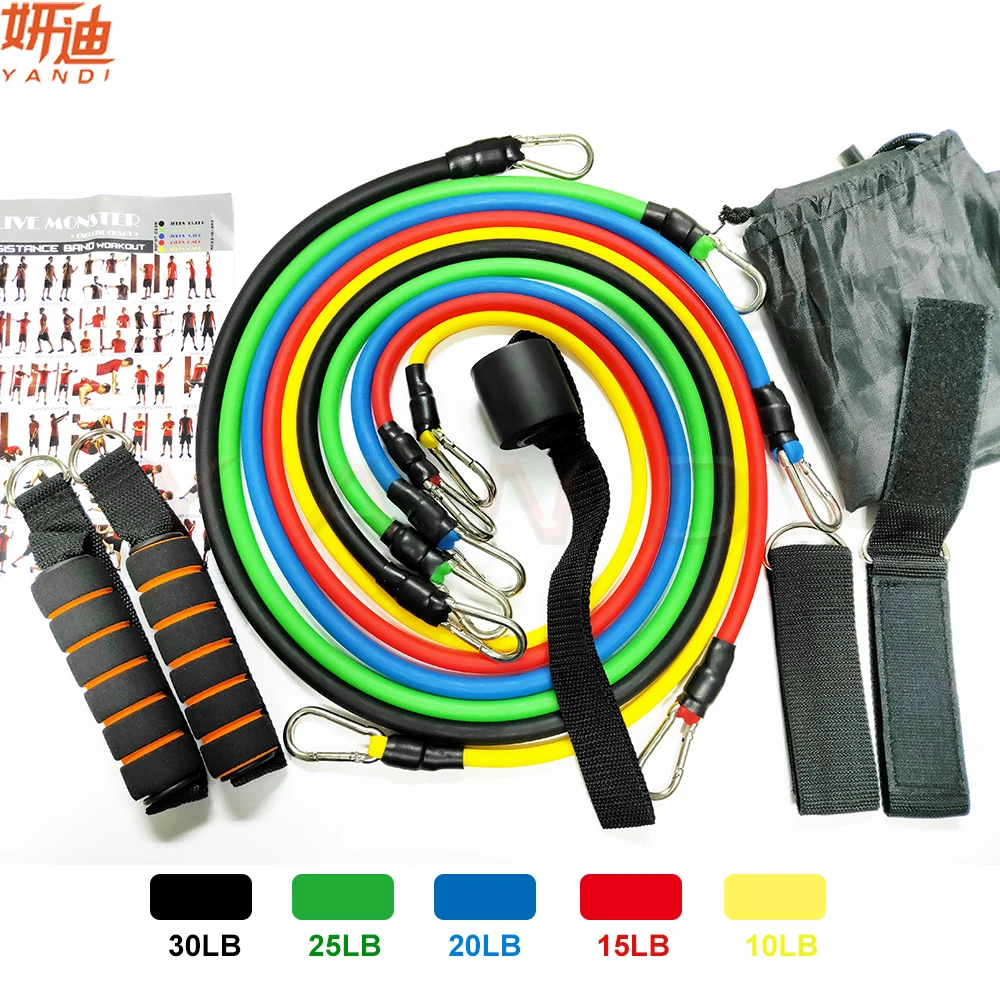11 шт./компл. Тяговая веревка Кроссфит Тренировка Фитнес упражнения резистивные