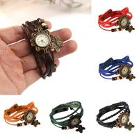 women%e2%80%99s retro faux leather bracelet butterfly decoration quartz wrist watch women watches vintage chain couple bracelets gifts