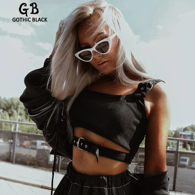 Женские облегающие Топы Bocycon черные с металлическими кнопками и открытыми