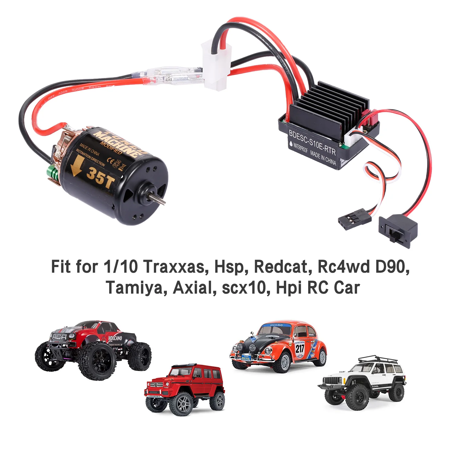 Новейший 5-Slot 540 35T матовый двигатель w/ 60A ESC для 1/10 Traxxas Hsp Redcat Rc4wd D90 Tamiya Axial SCX10 Hpi RC