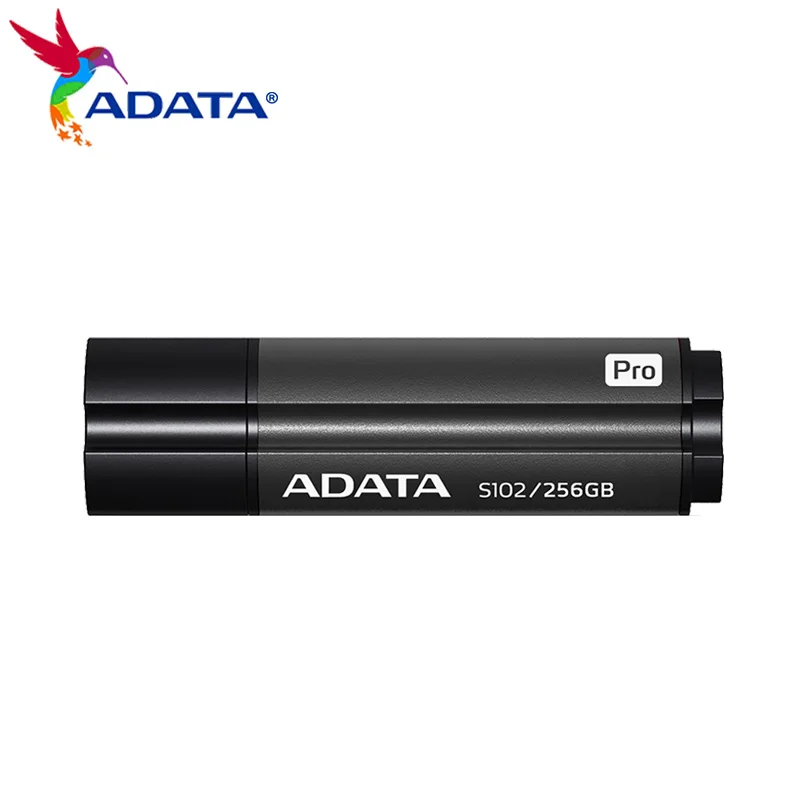 

USB флеш-накопитель ADATA S102 PRO, оригинальный флеш-накопитель 256 ГБ 128 Гб 64 ГБ 32 ГБ 16 ГБ, ЧЕРНЫЙ Флеш-накопитель USB 3,2, металлический U-диск