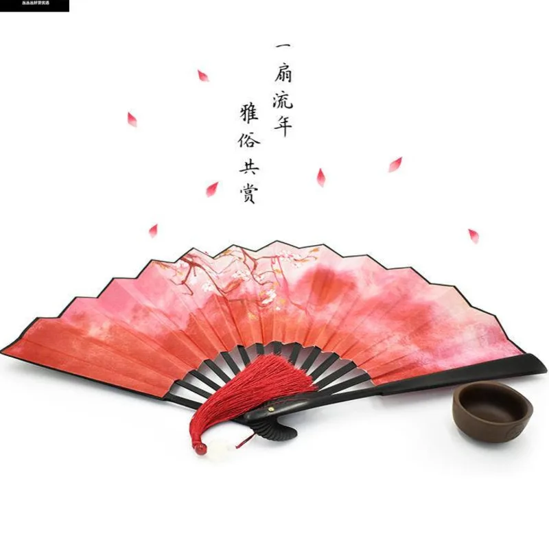 

Paper Hand Folding Fan Hanfu Gufeng Female Student Fashion Kunlun Fan Chinese Style Fan Wedding Favors And Gifts Bambuhand