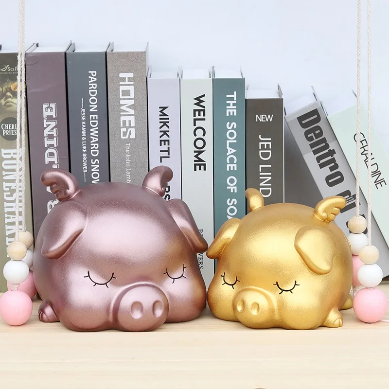 

Golden Pig Money Box Adult Drop Proof Piggy Bank Storage Safe Ornament Money Box Girls Present Tirelire Home Decoration DF50CXG