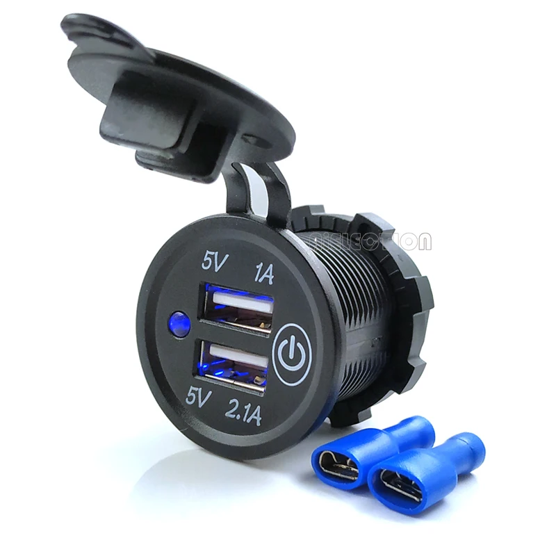 DIY USB зарядное устройство 3.1A 12В/24В розетка водонепроницаемый автомобильное с