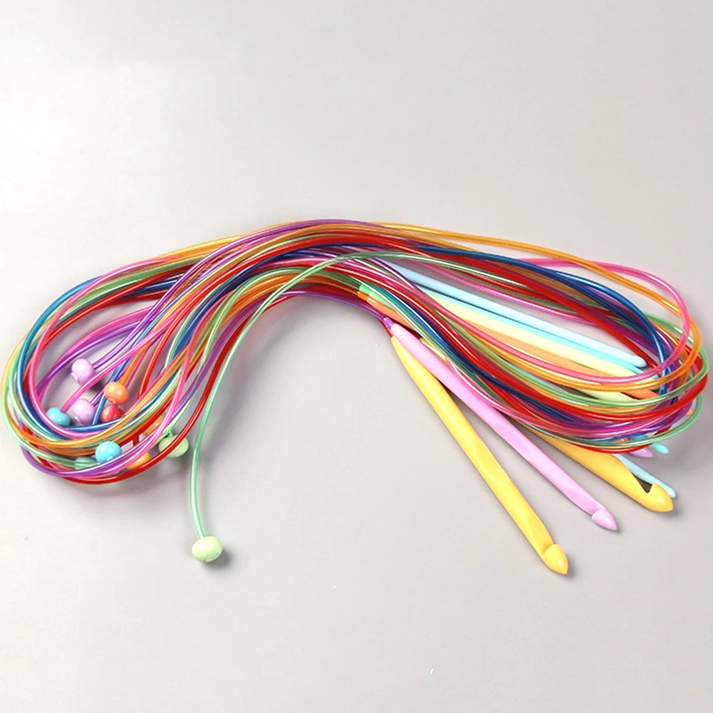 12 шт. Прошитые вручную круговой Вязание прочный иглы комплект крючки афганских