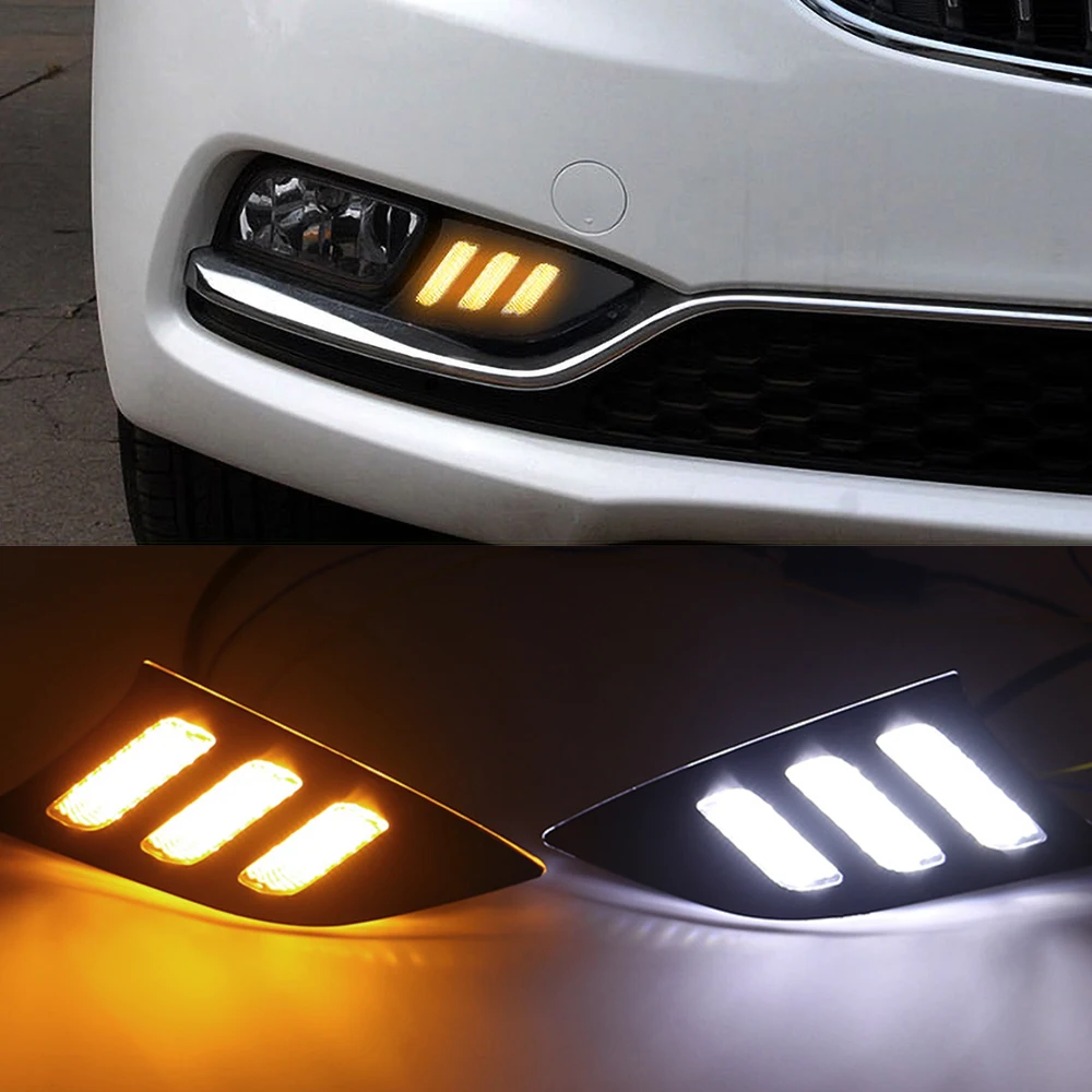 Дневная подсветка для Kia K3 Cerato 2013 2014 2015 2016 дневной свет с динамическим поворотным