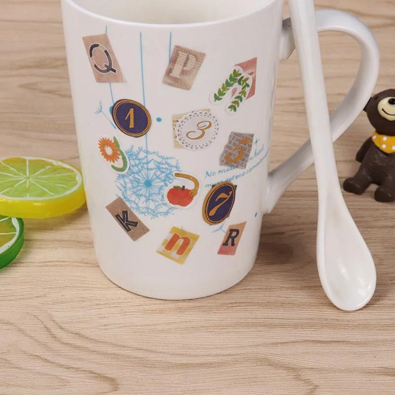 6 листов/комплект наклейки Английский алфавит номер ретро-наклейка дневник