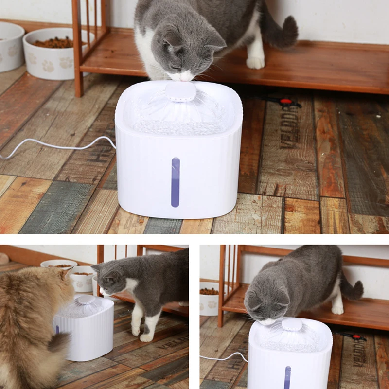 Cat Fountain Water Dispenser Dog Circulates Drinking Bowl and Filters Mute Pet Dispensers Drinker USB Powered | Дом и сад