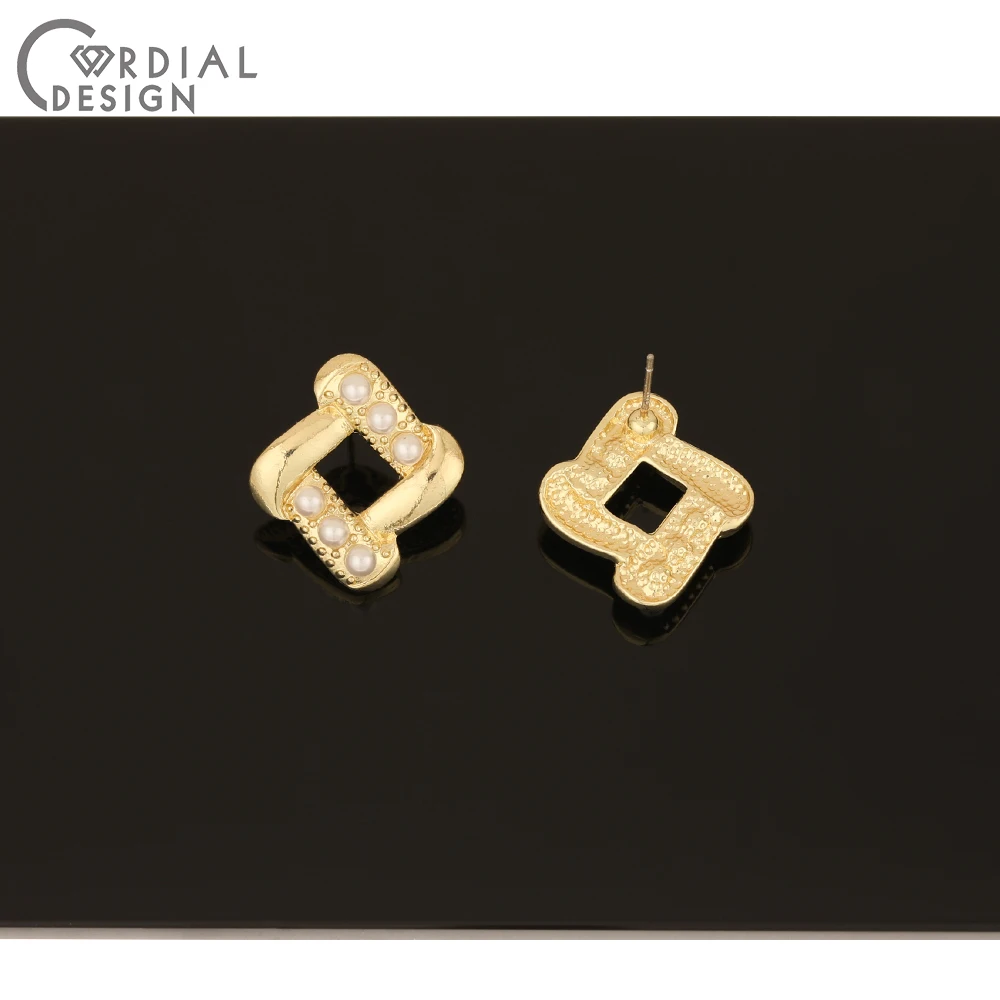 

Cordial Design 50Pcs 20*22MM Jewelry Accessories/DIY/Earrings Stud/Square Shape/Imitation Pearl/Jewelry Findings & Components