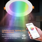 Светодиодный точечный светильник, утопленный умный потолочный светильник с регулируемой яркостью, круглый светильник RGB, меняющий цвет, работает с Alexa, Google Home, умный дом
