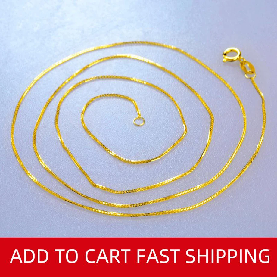 NYMPH Подлинная 18K цепочка из желтого золота Изящные Ювелирные изделия настоящее