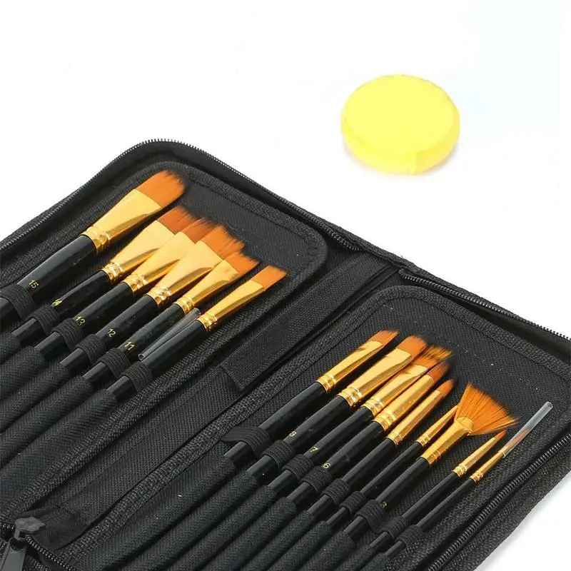 

15Pcs Watercolor Paint Brushes Set Nylon Hair Painting Brush Short Style Brush Painting Oil Rod Pen Acrylic Art Supplies Va H6R3