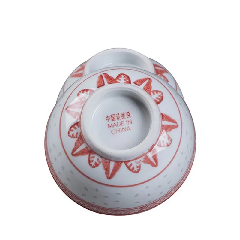4 5 дюймов Цзиндэчжэнь керамическая миска для рамен винтажная красная фарфоровая