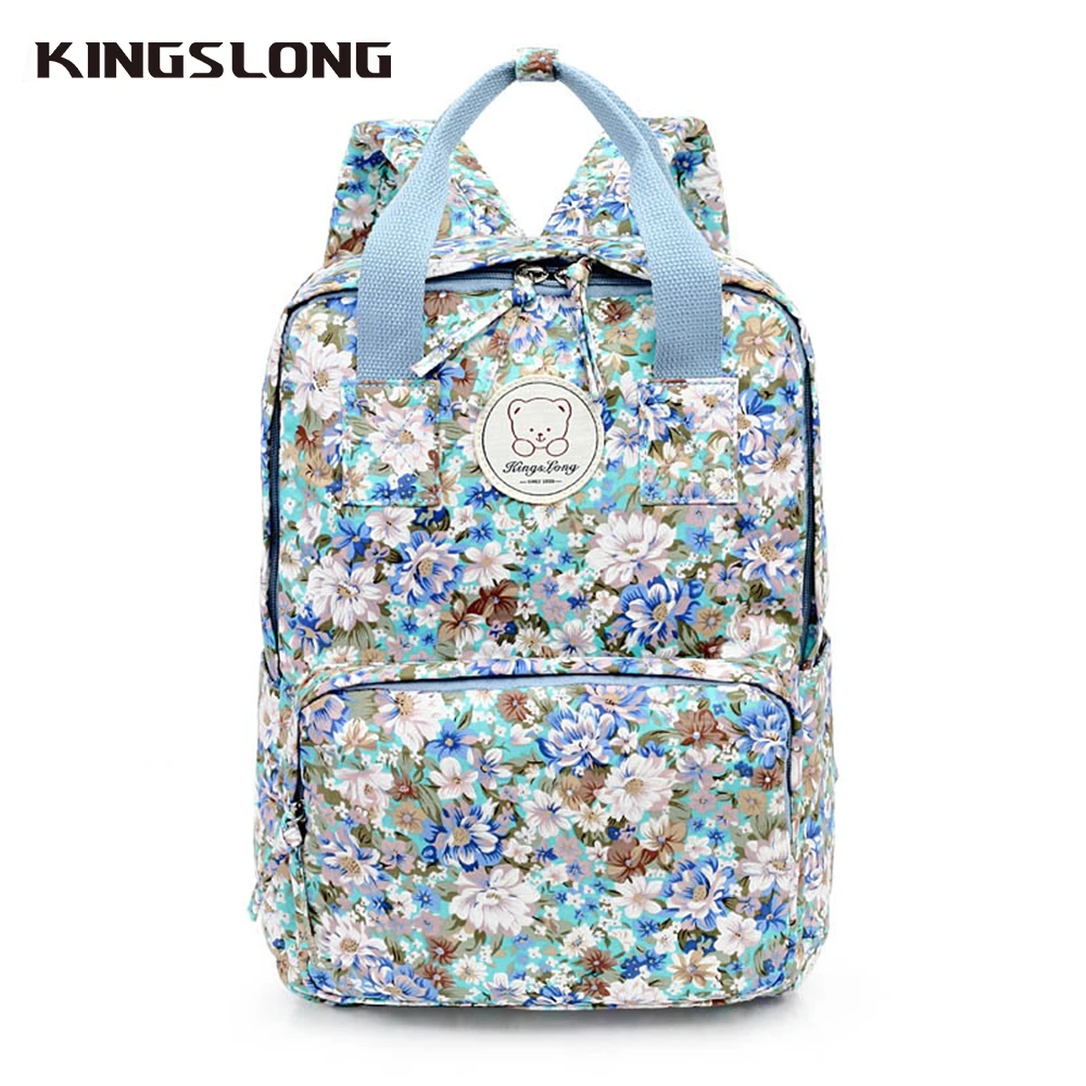 Модная сумка KINGSLONG женский рюкзак хлопковые женские рюкзаки с цветочным принтом