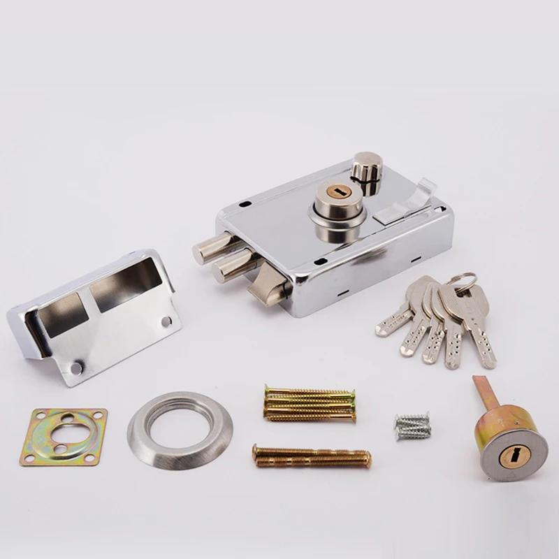 

Exterior Iron Door Locks Security Anti-theft Lock Multiple Insurance Lock Wood Gate Lock For Furniture Hardware