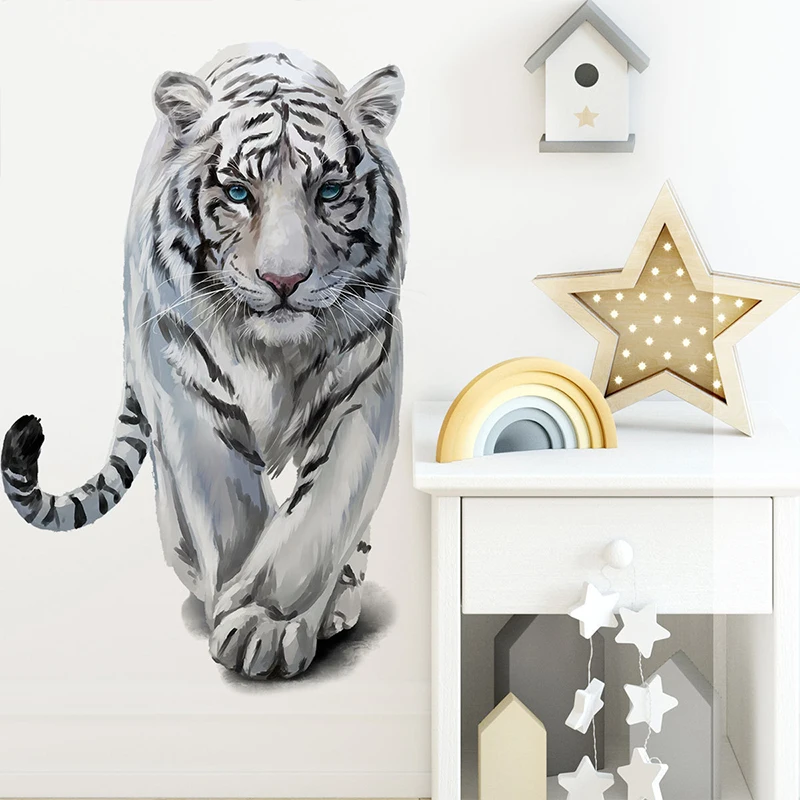 Tiger Wall Stickers For Kids Rooms Boys Stars Large Bedroom Decoration | Дом и сад