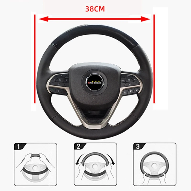 

Car Steering Wheel Cover Sunflower No Inner Ring Elastic Band Handle Cover Black 37-38cm In Diameter Universal Women's Girl 1pc