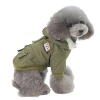 2022 simple design two feet hooded winter dog clothes s xxl size super warm and soft cotton padded dog winter pet dog jacket