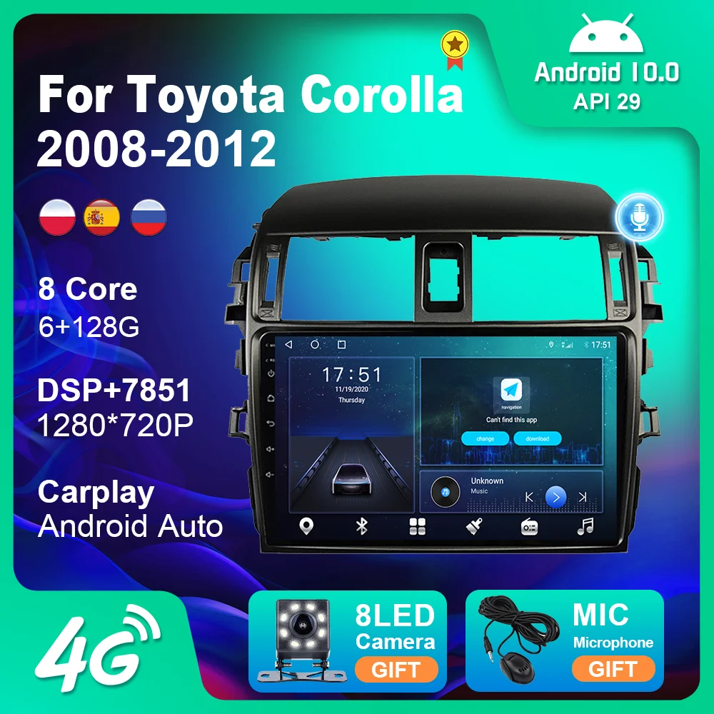 

Radio Car Radios For Toyota Corolla 2008-2012 GPS Navigation Auto Multimidia Stereo Player Autoradio Audio DSP WIFI No 2 Din CD