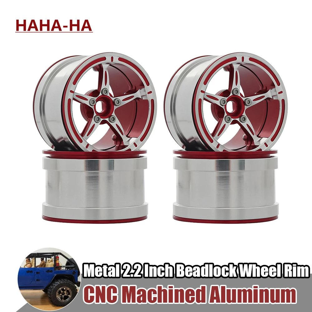 

4Pcs 2.2 Beadlock Aluminum Alloy Wheel Rim Hub for 1/10 RC Crawler Car Axial SCX10 90046 TRX4 RR10 Wraith 90053 D90