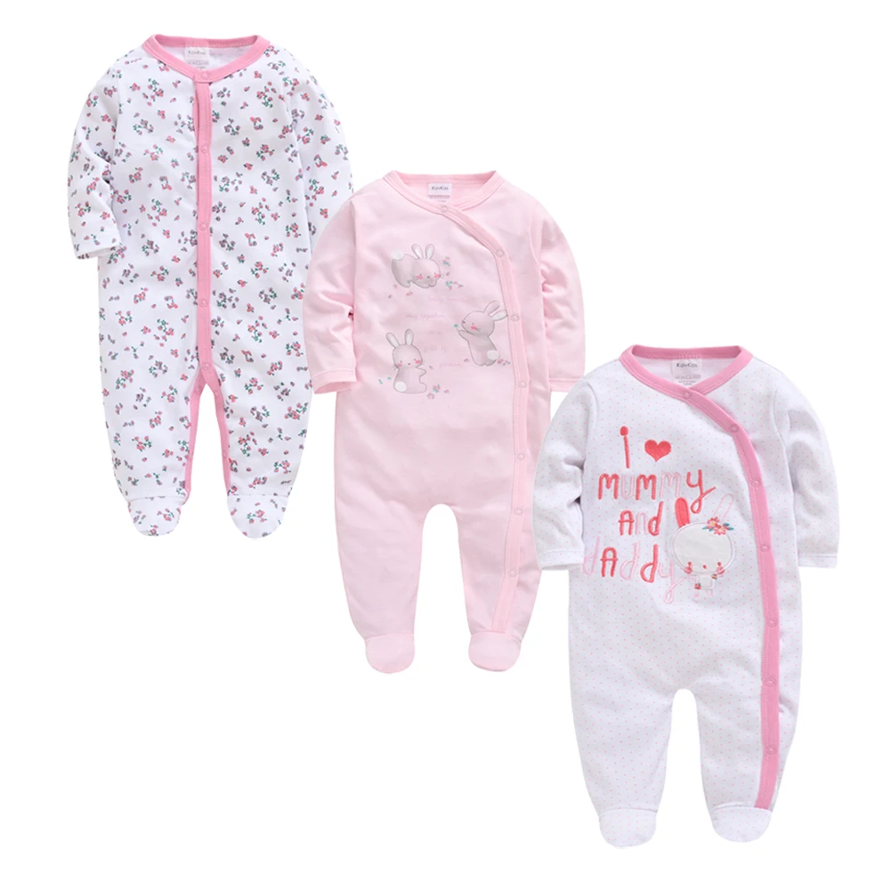 2020 3 шт./лот одежда для маленьких девочек осенне-летний хлопковый комбинезон