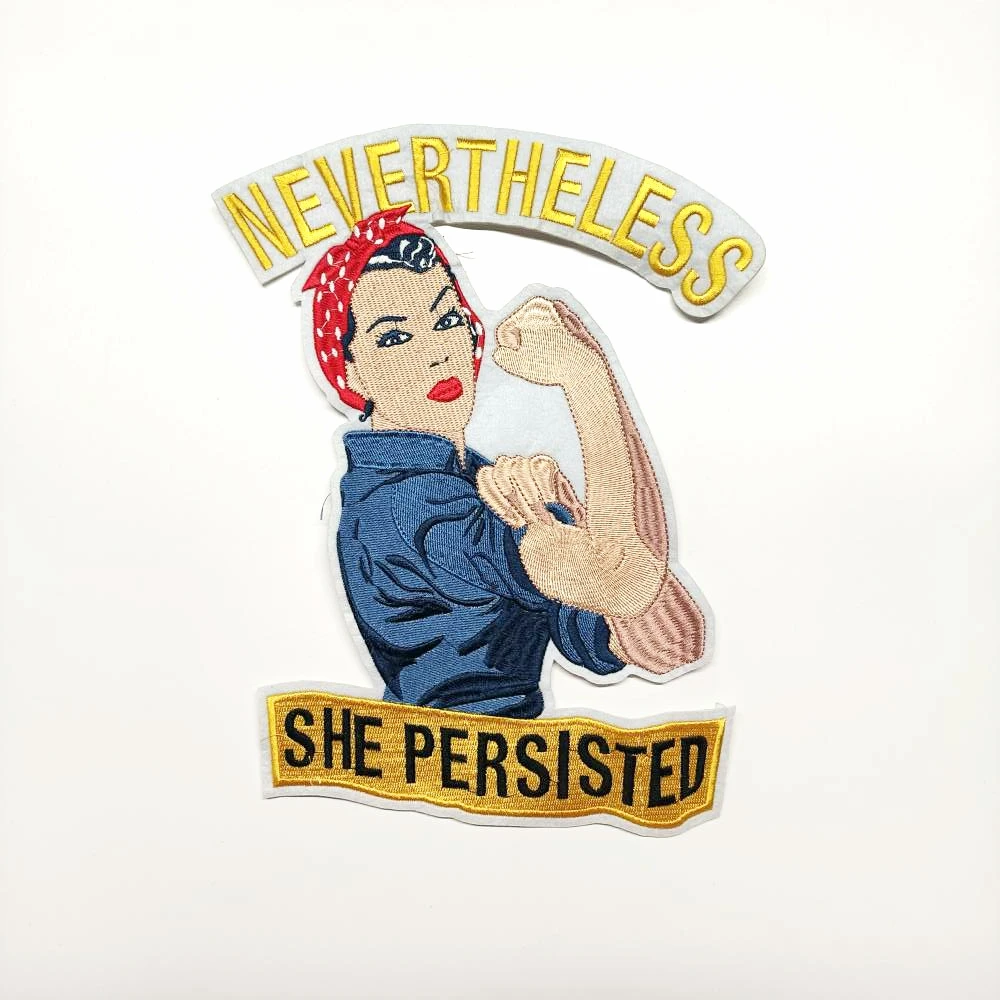 

large embroidery big persisted woman animal cartoon patches for clothing AZ-890